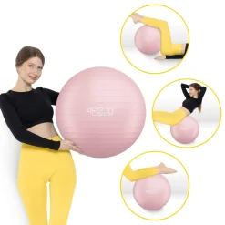 Piłka gimnastyczna dmuchana 55 cm różowa