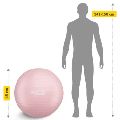 Piłka gimnastyczna dmuchana 55 cm różowa