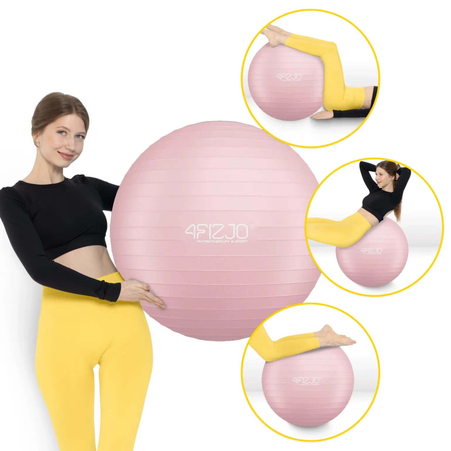 Piłka gimnastyczna dmuchana 85 cm różowa