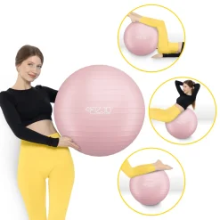 Piłka gimnastyczna dmuchana 65 cm różowa