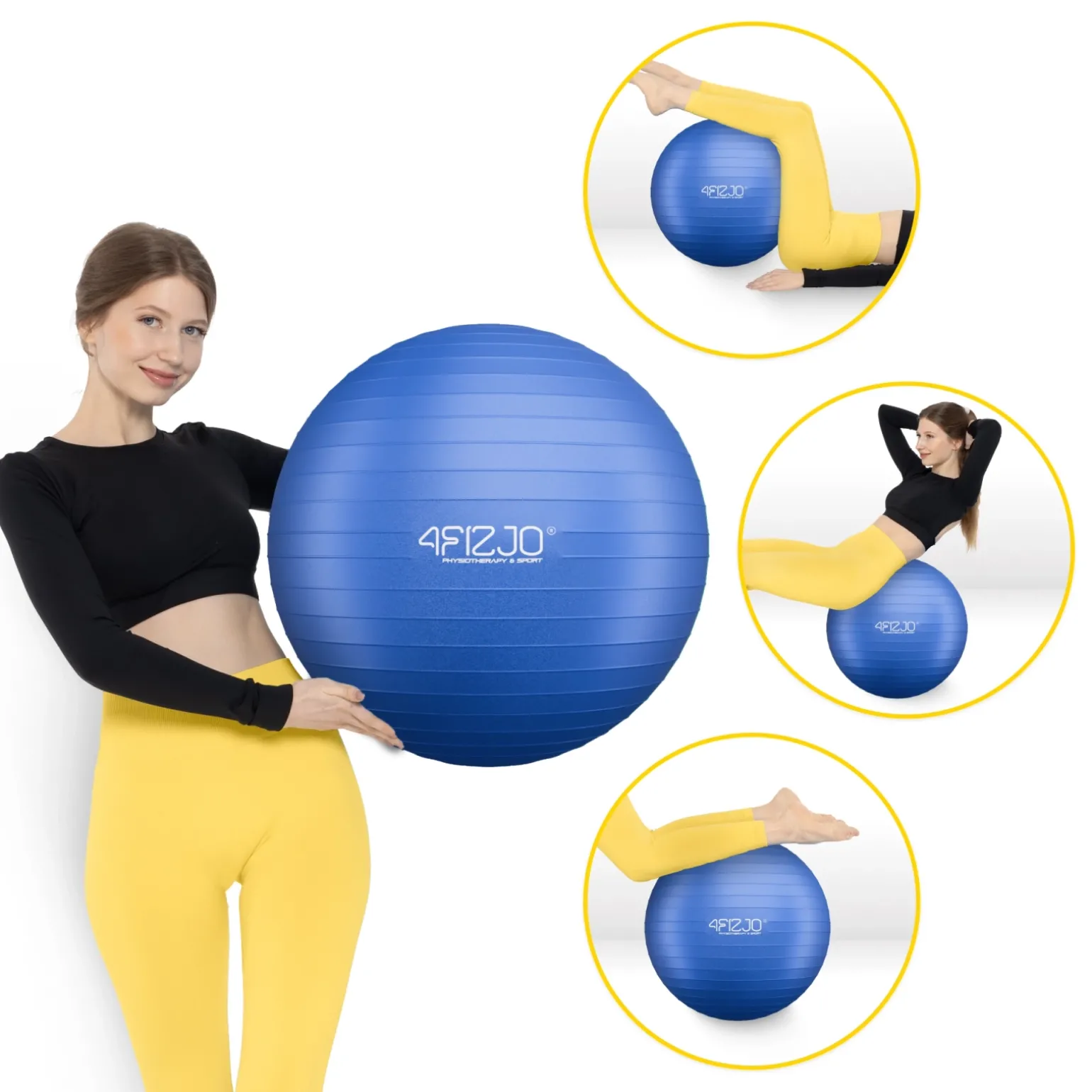 Piłka gimnastyczna dmuchana 55 cm granatowa
