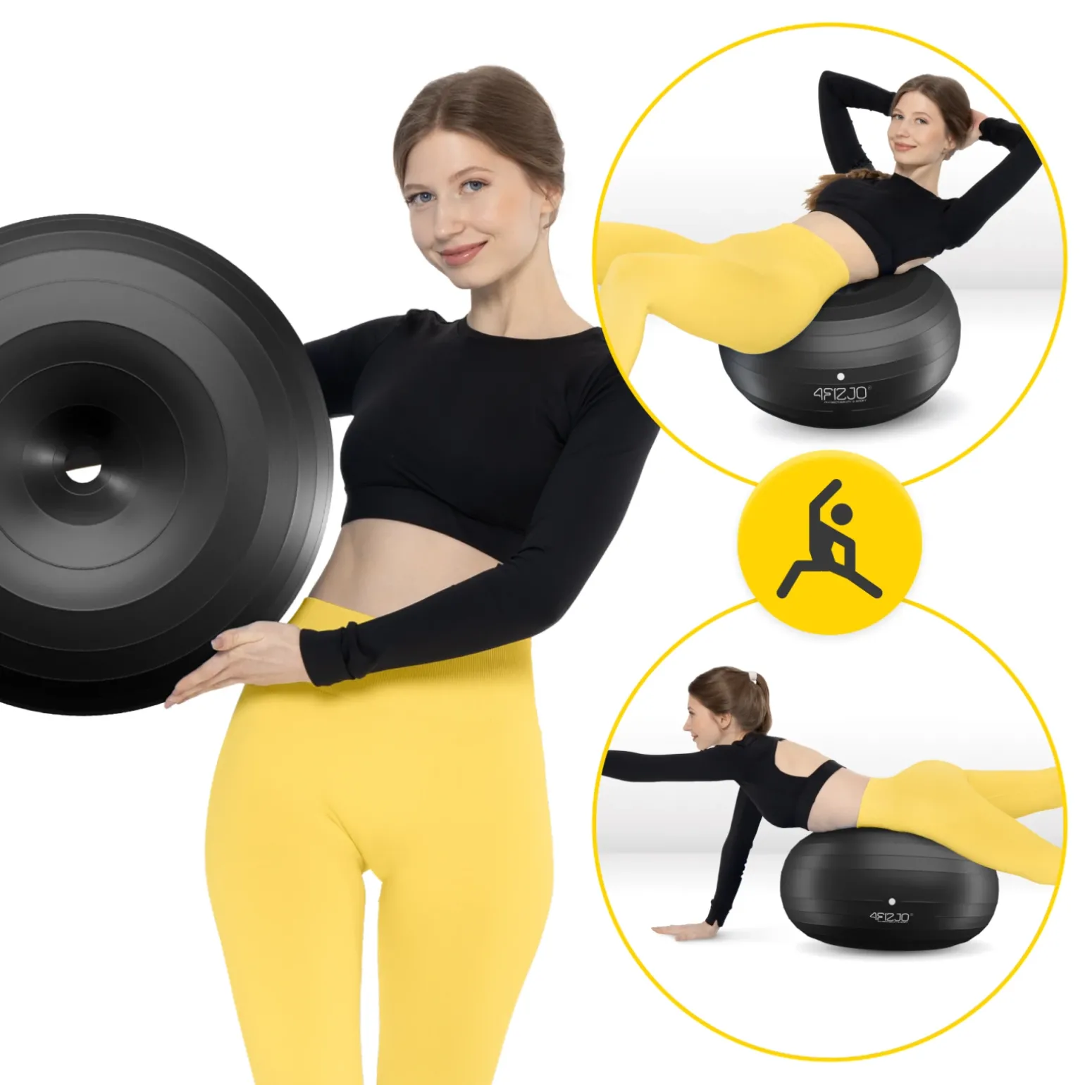 Piłka gimnastyczna DONUT AIR BALL czarna
