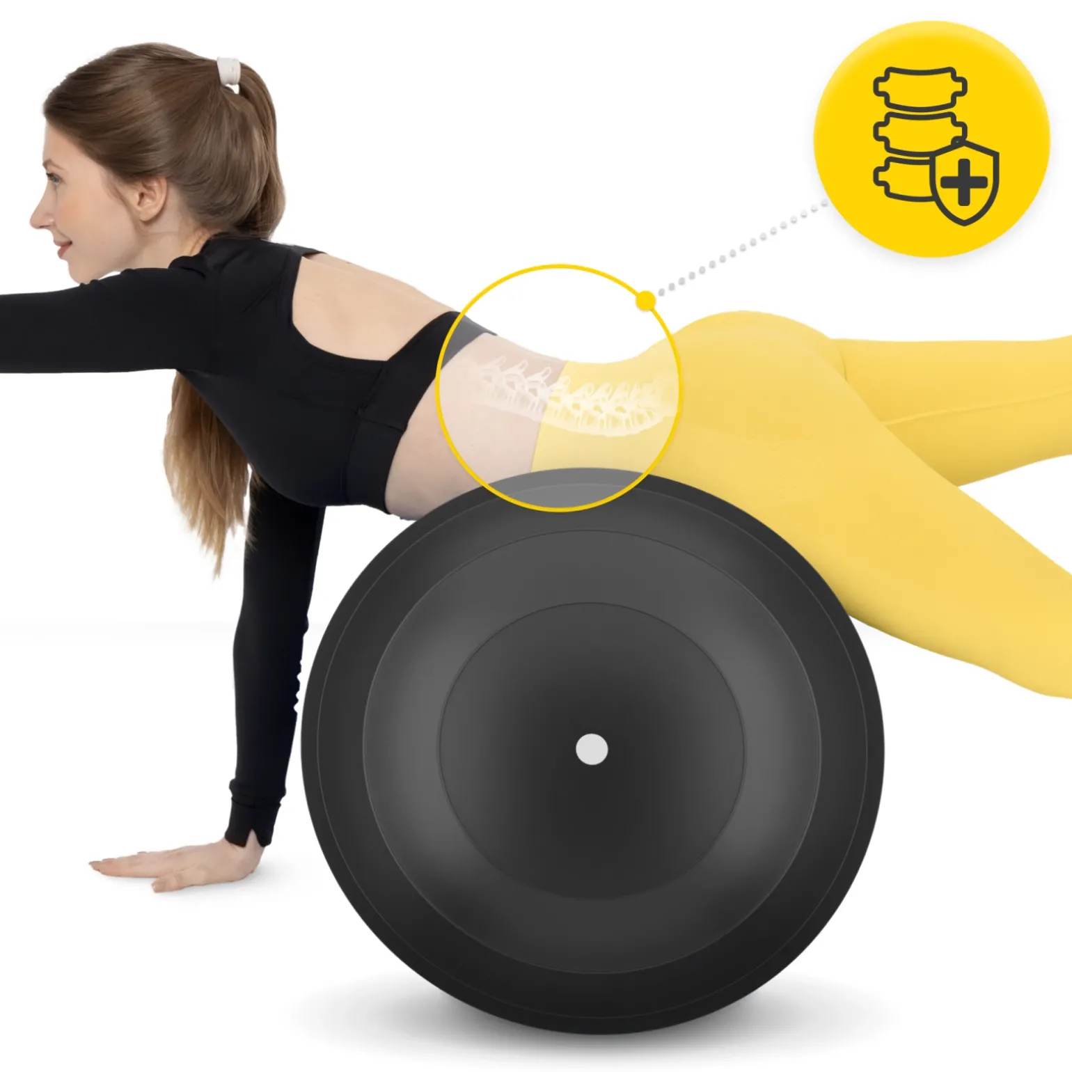 Piłka gimnastyczna PEANUT AIR BALL czarna