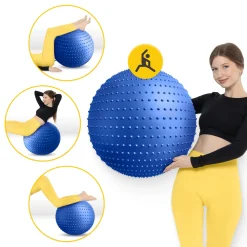 Piłka rehabilitacyjna z kolcami 65 cm niebieska