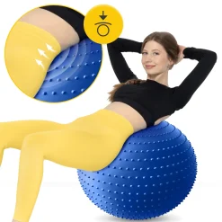 Piłka rehabilitacyjna z kolcami 65 cm niebieska