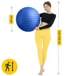 Piłka rehabilitacyjna z kolcami 65 cm niebieska