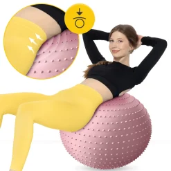 Piłka rehabilitacyjna z kolcami 65 cm różowa