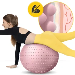 Piłka rehabilitacyjna z kolcami 65 cm różowa