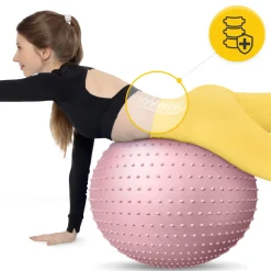 Piłka rehabilitacyjna z kolcami 65 cm różowa