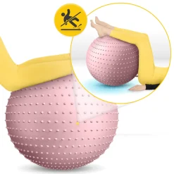 Piłka rehabilitacyjna z kolcami 65 cm różowa