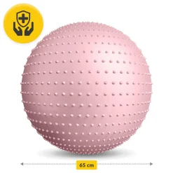 Piłka rehabilitacyjna z kolcami 65 cm różowa