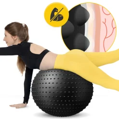 Piłka rehabilitacyjna z kolcami 65 cm czarna