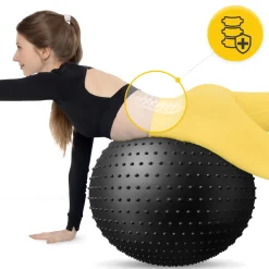 Piłka rehabilitacyjna z kolcami 65 cm czarna