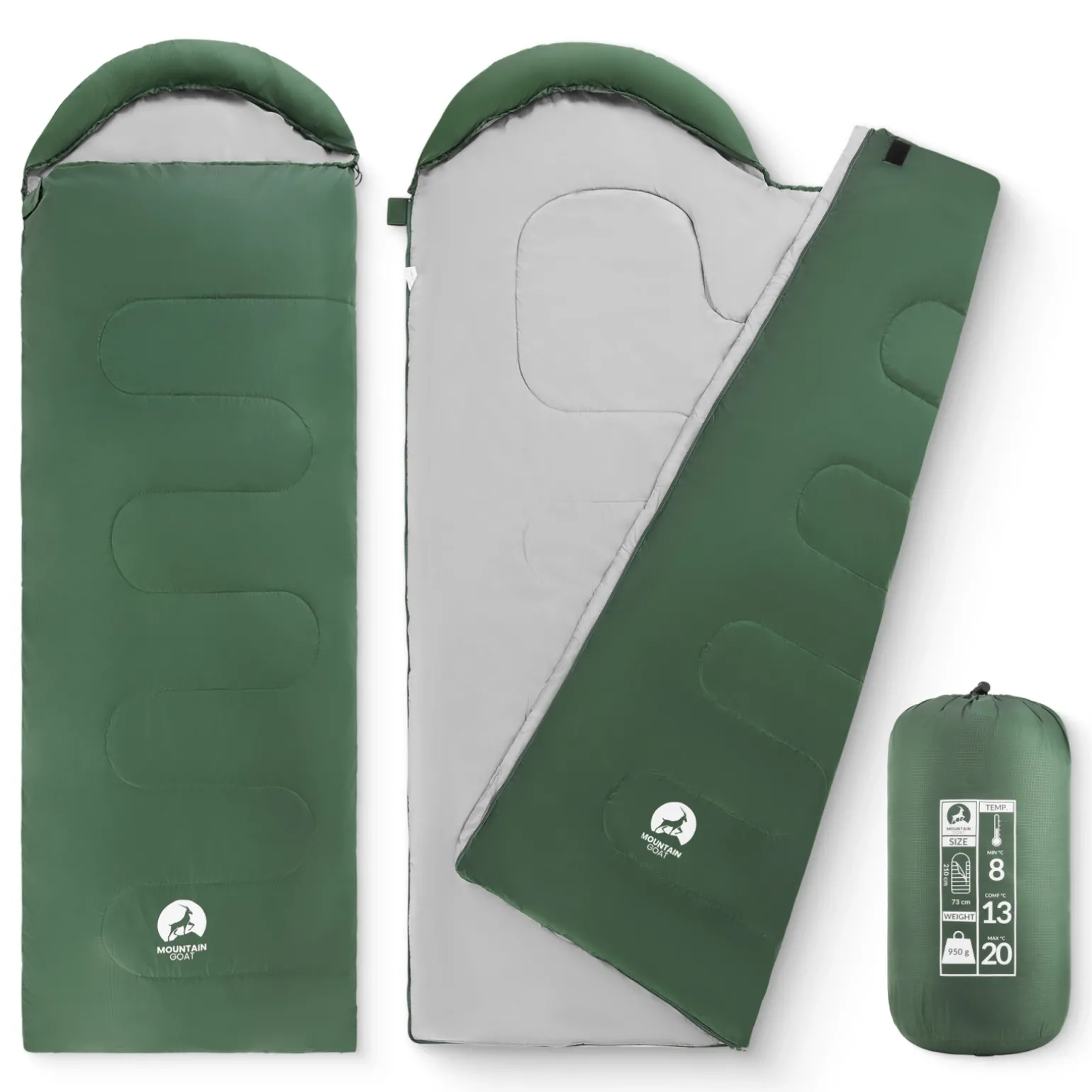 Śpiwór turystyczny mumia Mountain Goat STANDARD khaki