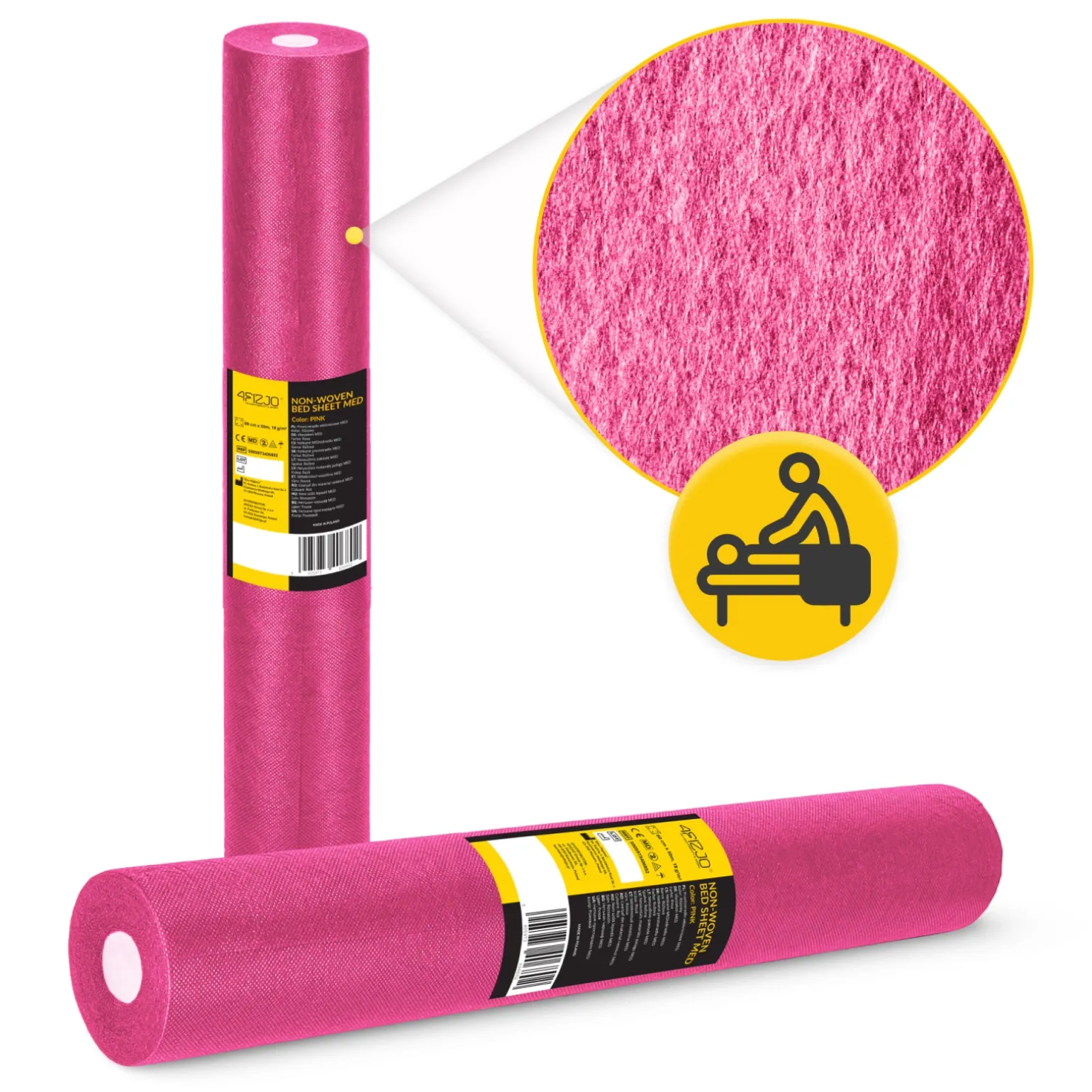 Podkład medyczny w rolce MED 60 cm x 50 m różowy