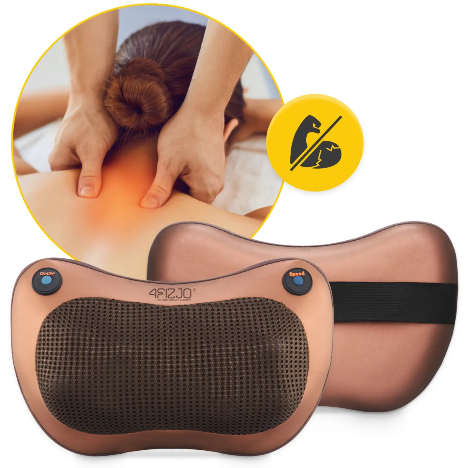 Poduszka masująca SHIATSU PRO+ brązowa