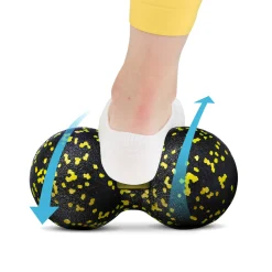 Podwójna piłka do masażu EPP 12 cm żółta