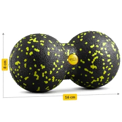 Podwójna piłka do masażu EPP 8 cm żółta