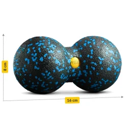 Podwójna piłka do masażu EPP 8 cm niebieska