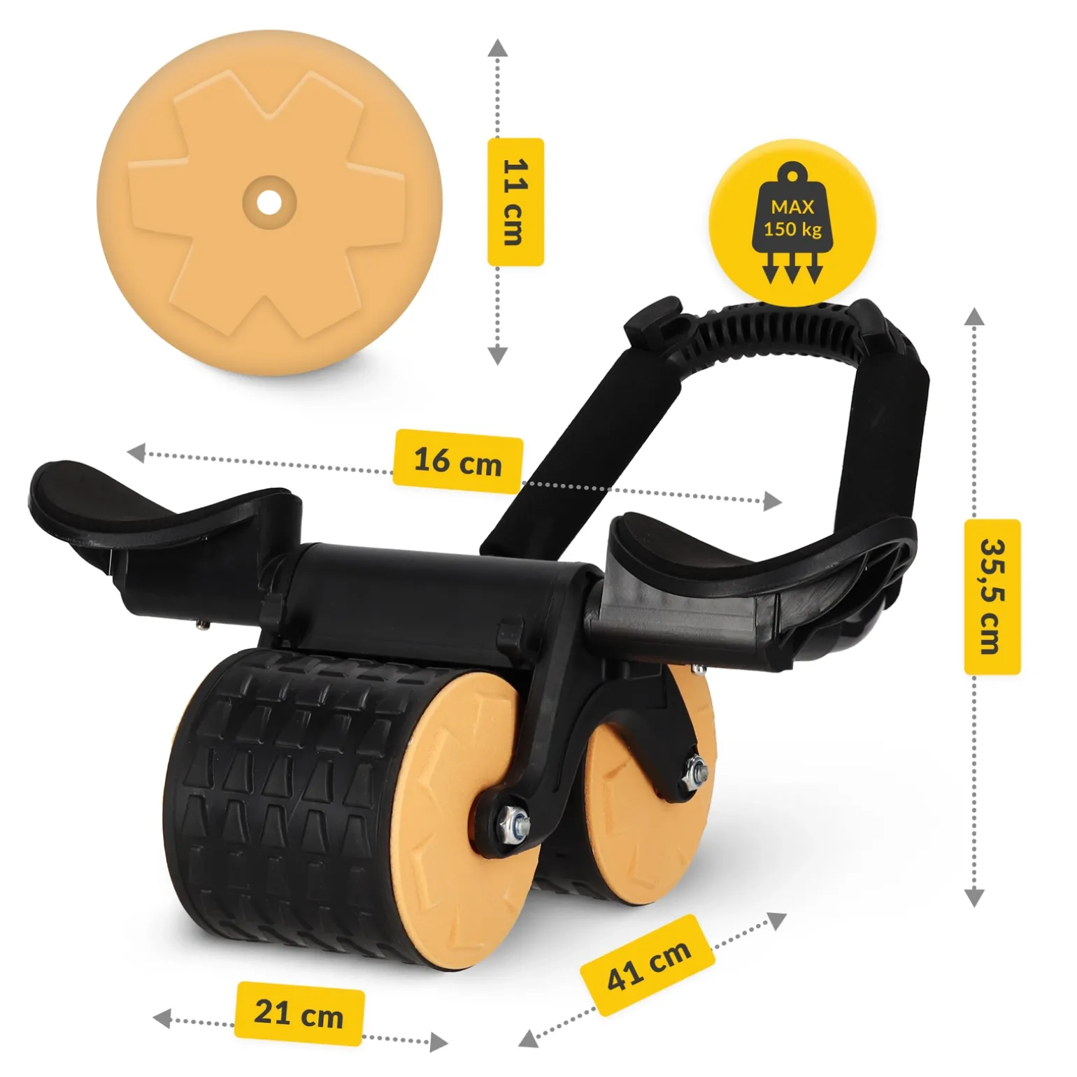 Podwójne koło do ćwiczeń mięśni brzucha AB Wheel Ultra