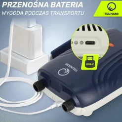 Pompka elektryczna do deski SUP TSUNAMI z akumulatorem