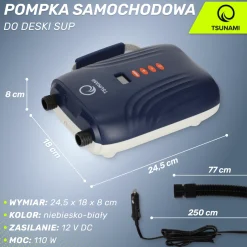 Pompka elektryczna do deski SUP TSUNAMI samochodowa