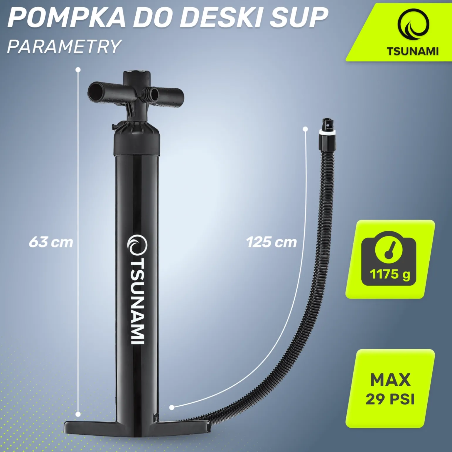 Pompka ręczna wysokociśnieniowa do deski SUP TSUNAMI