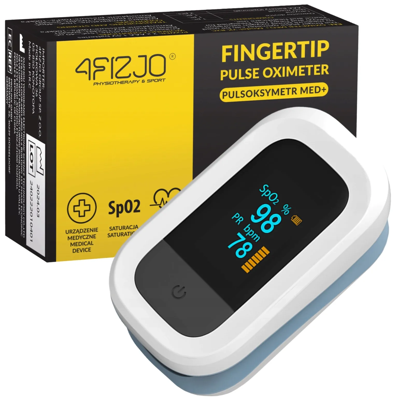 Pulsoksymetr napalcowy MED+