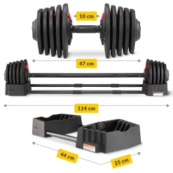 Regulowany hantel i sztanga 2w1 PREMIUM 2,5-40 kg