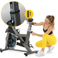 Rower spinningowy mechaniczny RACING szary