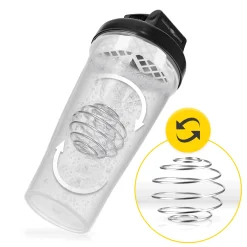 Shaker sportowy PRO do odżywek z siateczką 650 ml