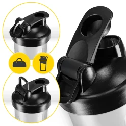 Shaker sportowy PRO do odżywek z siateczką 650 ml