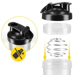 Shaker sportowy PRO do odżywek z siateczką 650 ml