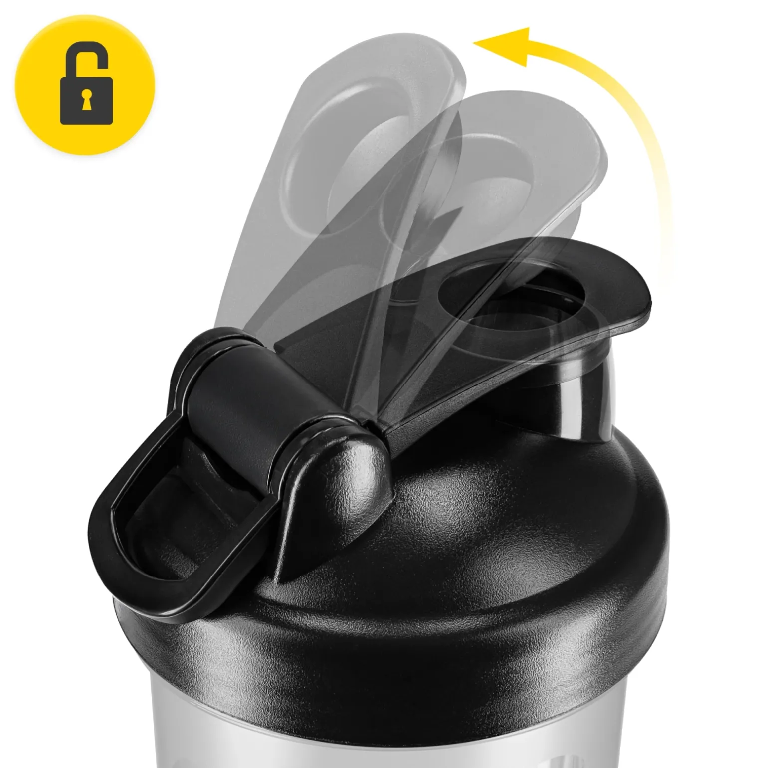 Shaker sportowy PRO do odżywek z siateczką 650 ml