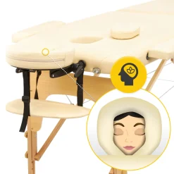 Stół do masażu drewniany 60 cm beżowy