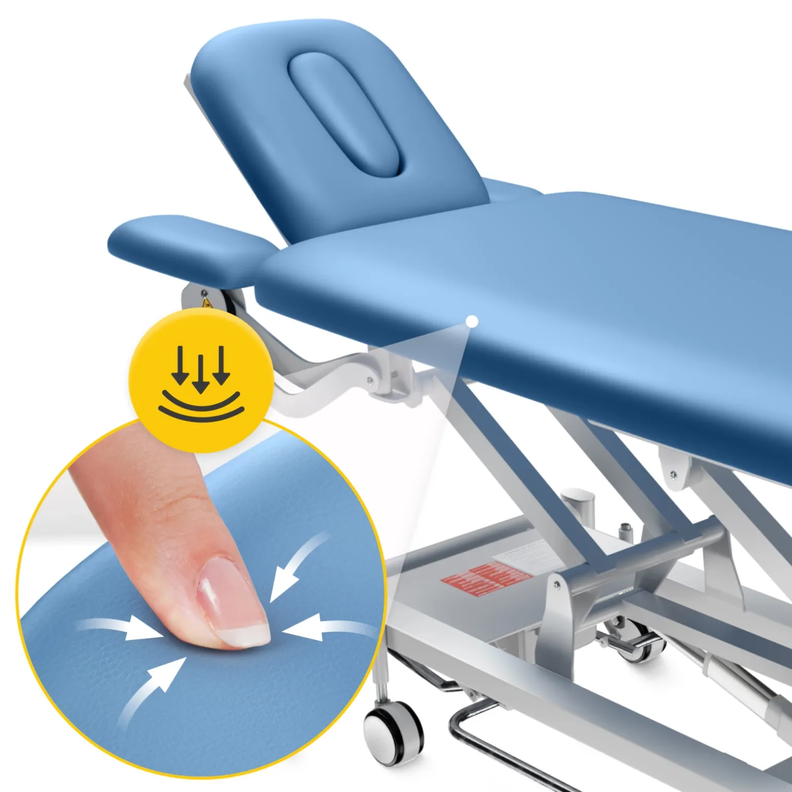 Stół do masażu i rehabilitacji elektryczny PURE+ niebieski