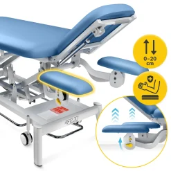 Stół do masażu i rehabilitacji elektryczny PURE+ niebieski
