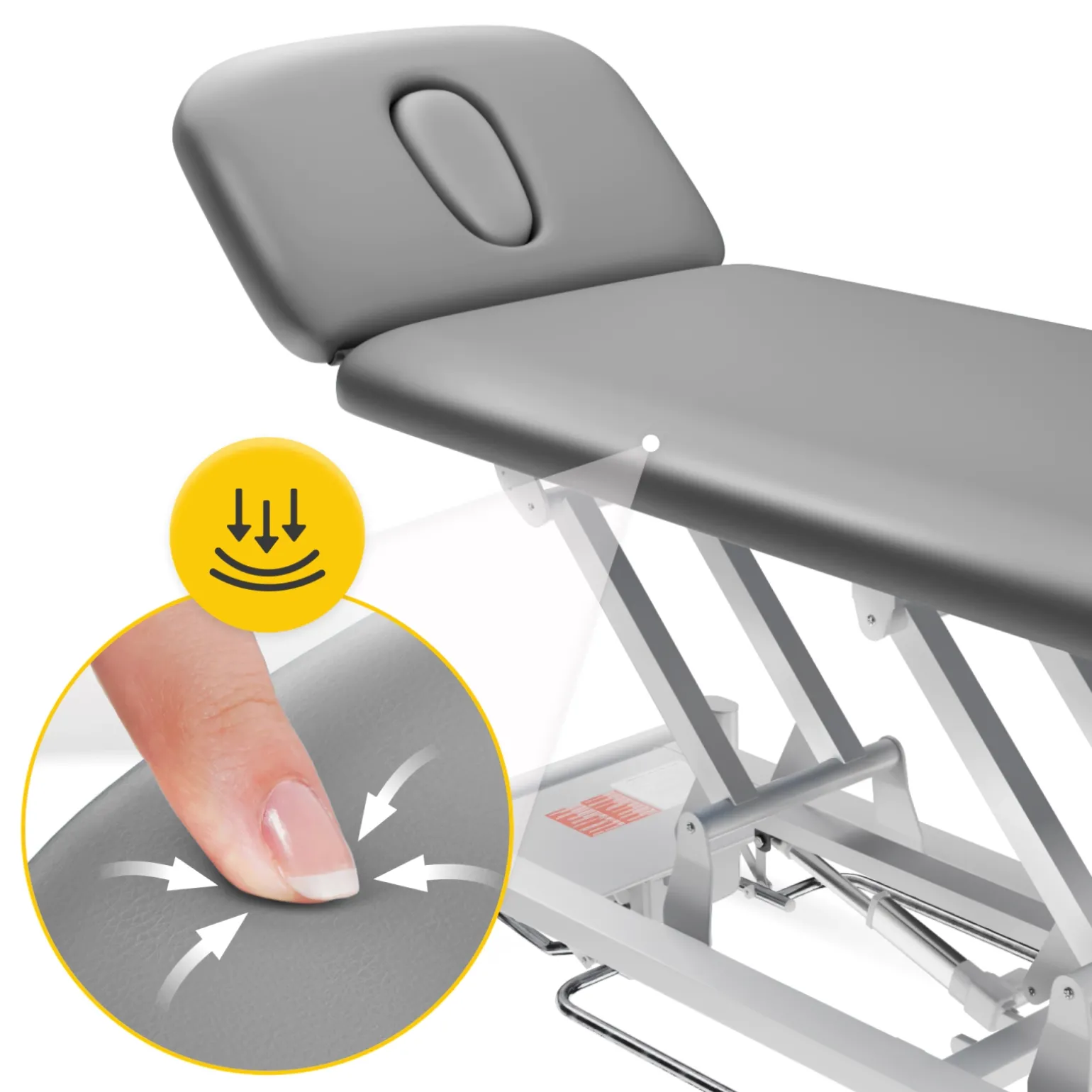 Stół do masażu i rehabilitacji elektryczny PURE szary
