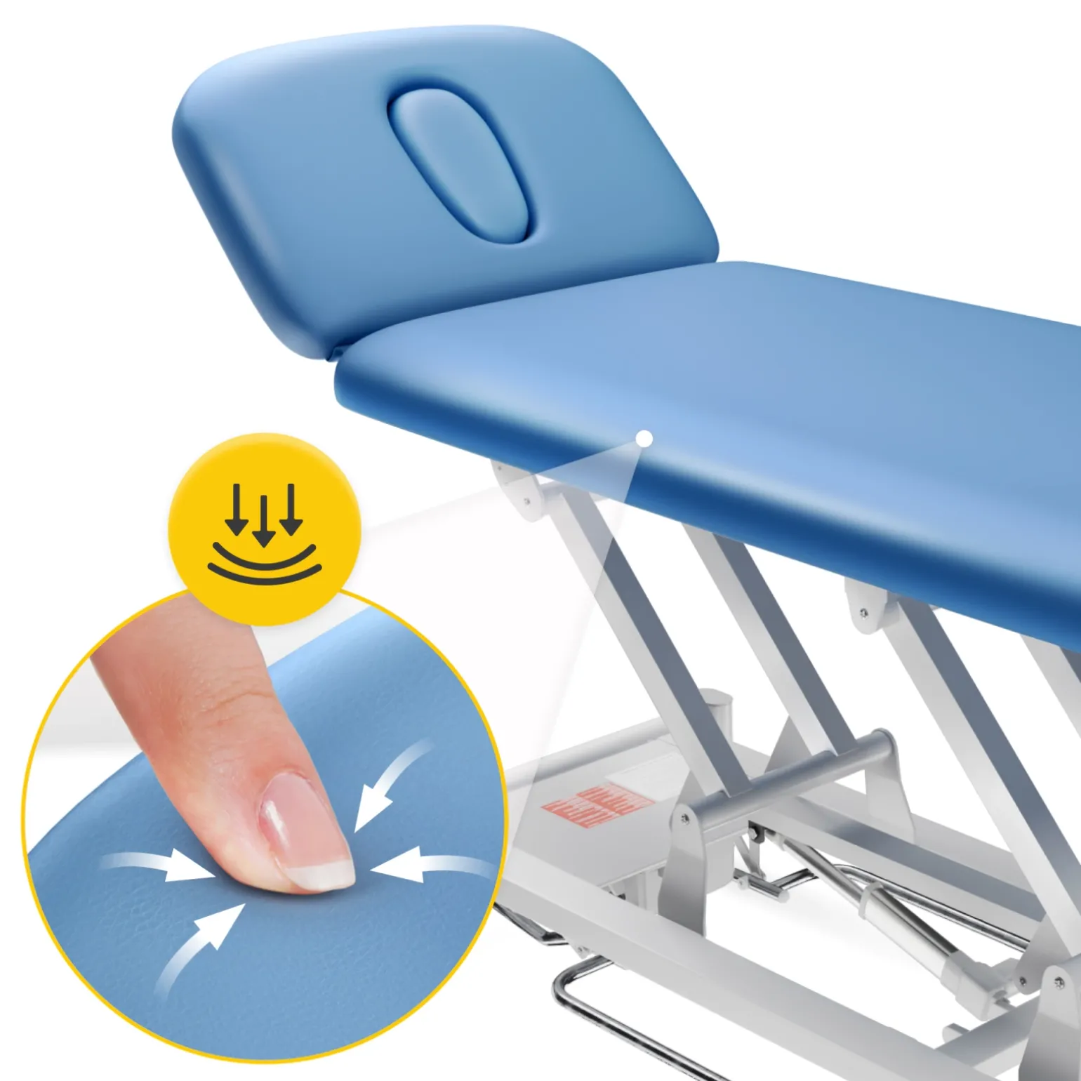 Stół do masażu i rehabilitacji elektryczny PURE niebieski