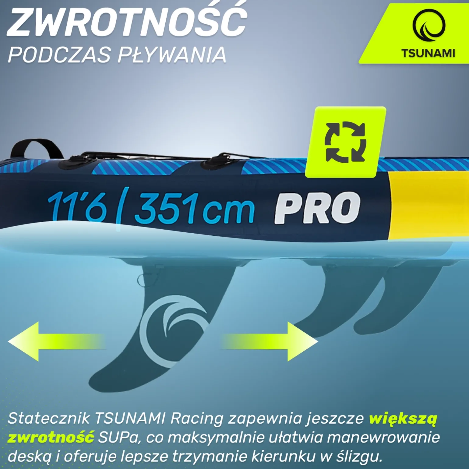 Statecznik do deski SUP uniwersalny TSUNAMI