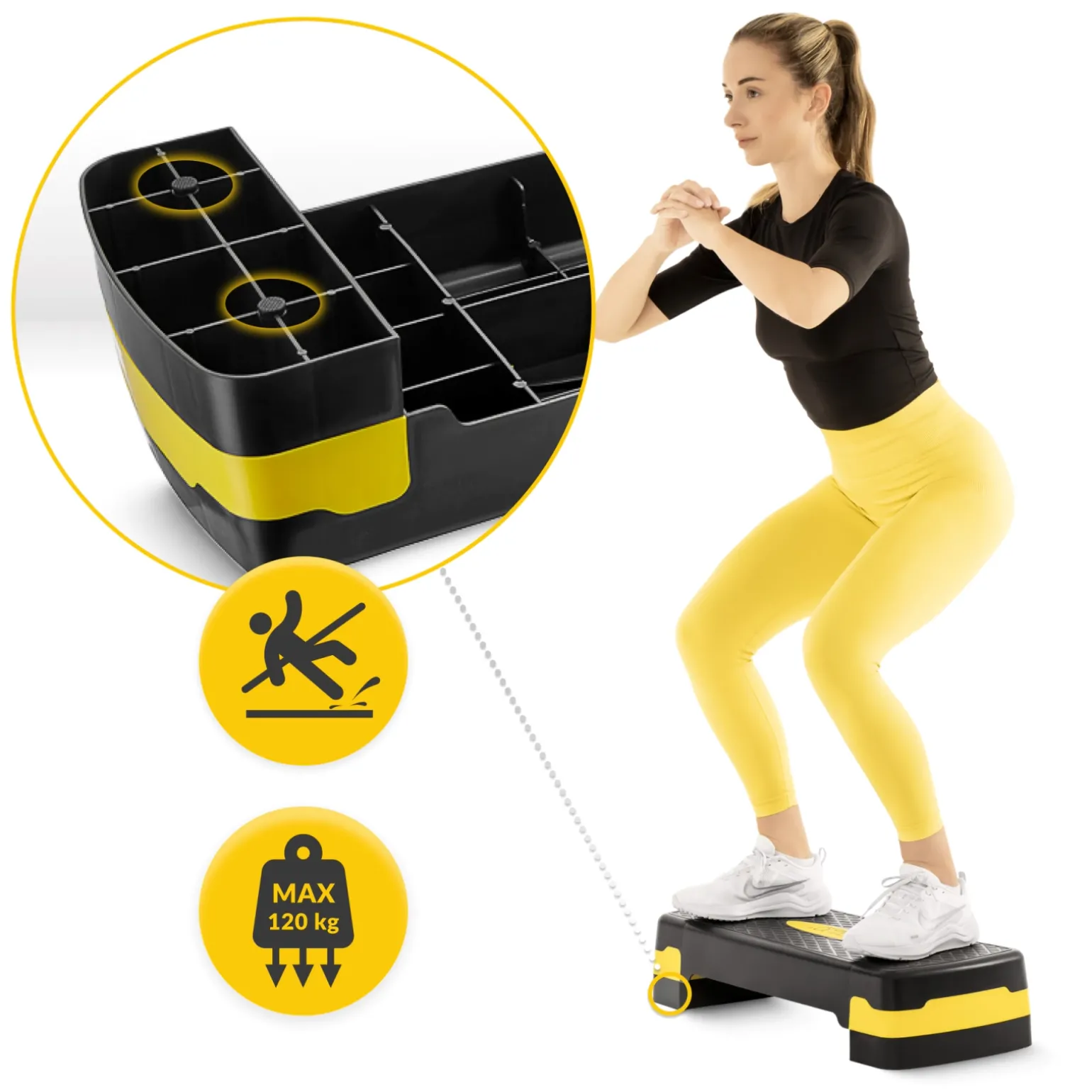 Stepper do aerobiku Standard 2-stopnie żółty
