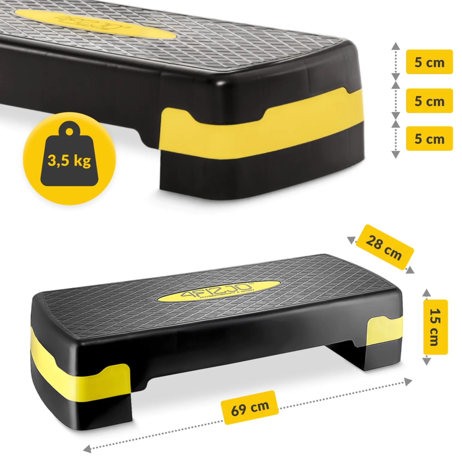 Stepper do aerobiku Standard 2-stopnie żółty