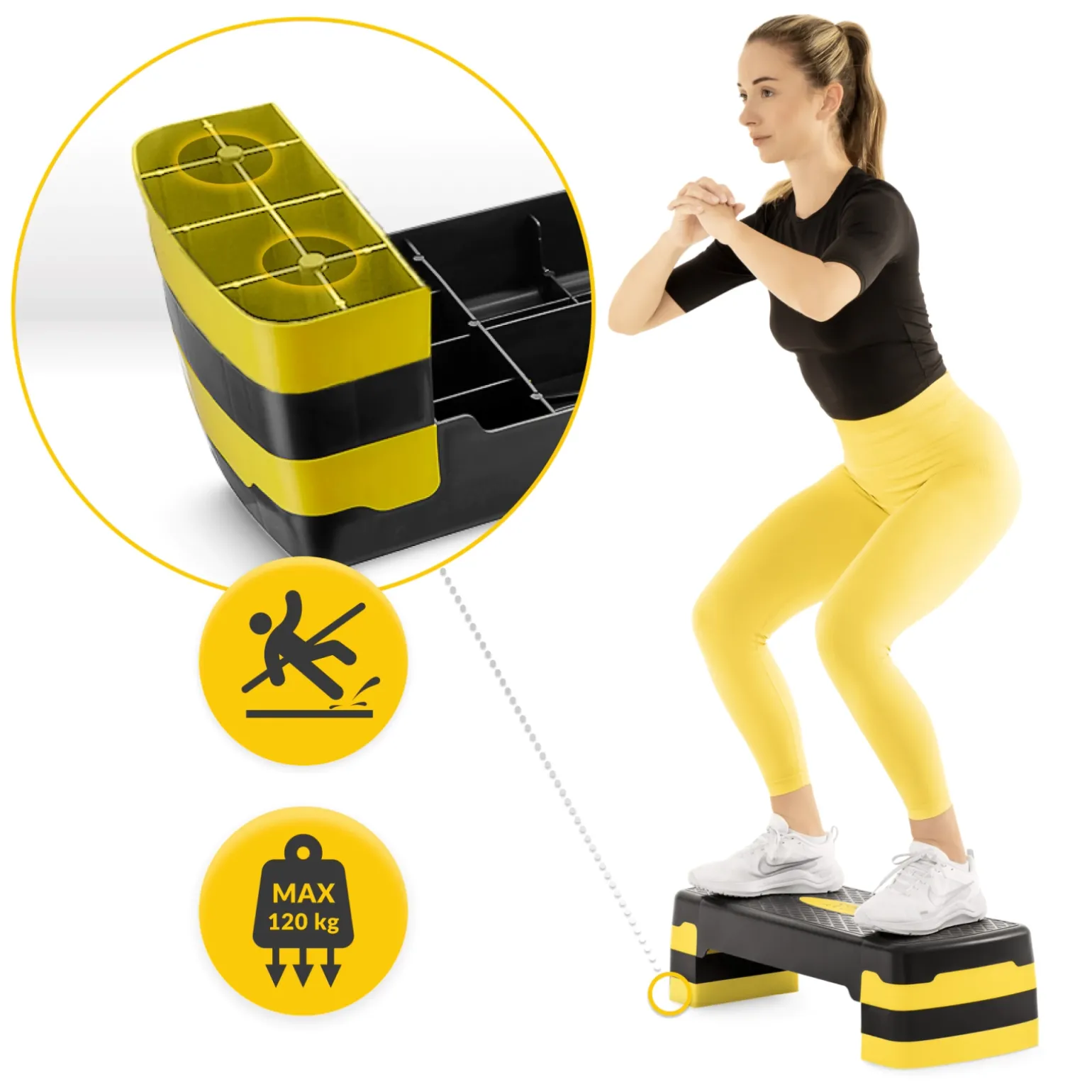 Stepper do aerobiku Standard 3-stopnie żółty