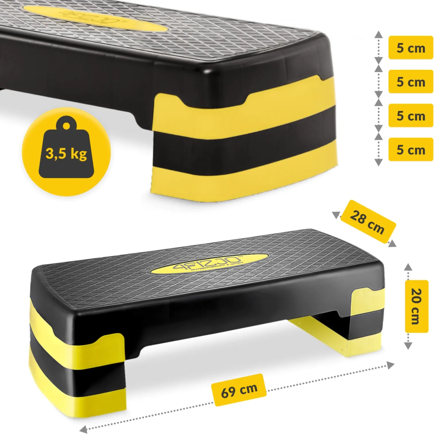 Stepper do aerobiku Standard 3-stopnie żółty