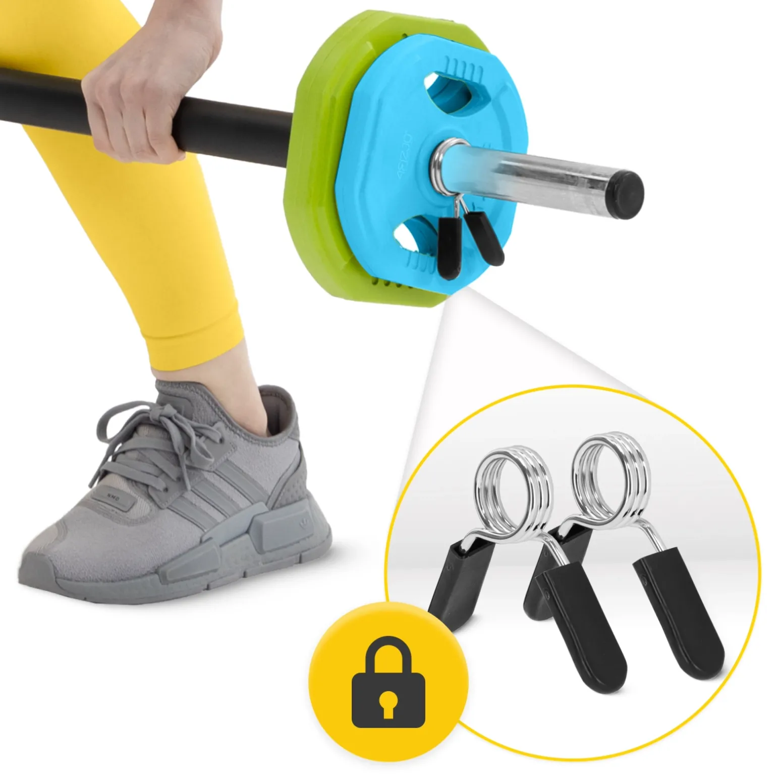 Sztanga treningowa z obciążeniem żeliwnym 20 kg