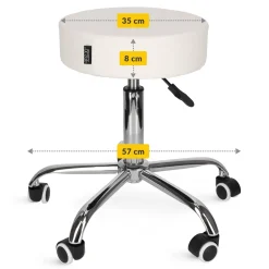 Taboret obrotowy do masażu PURE biały