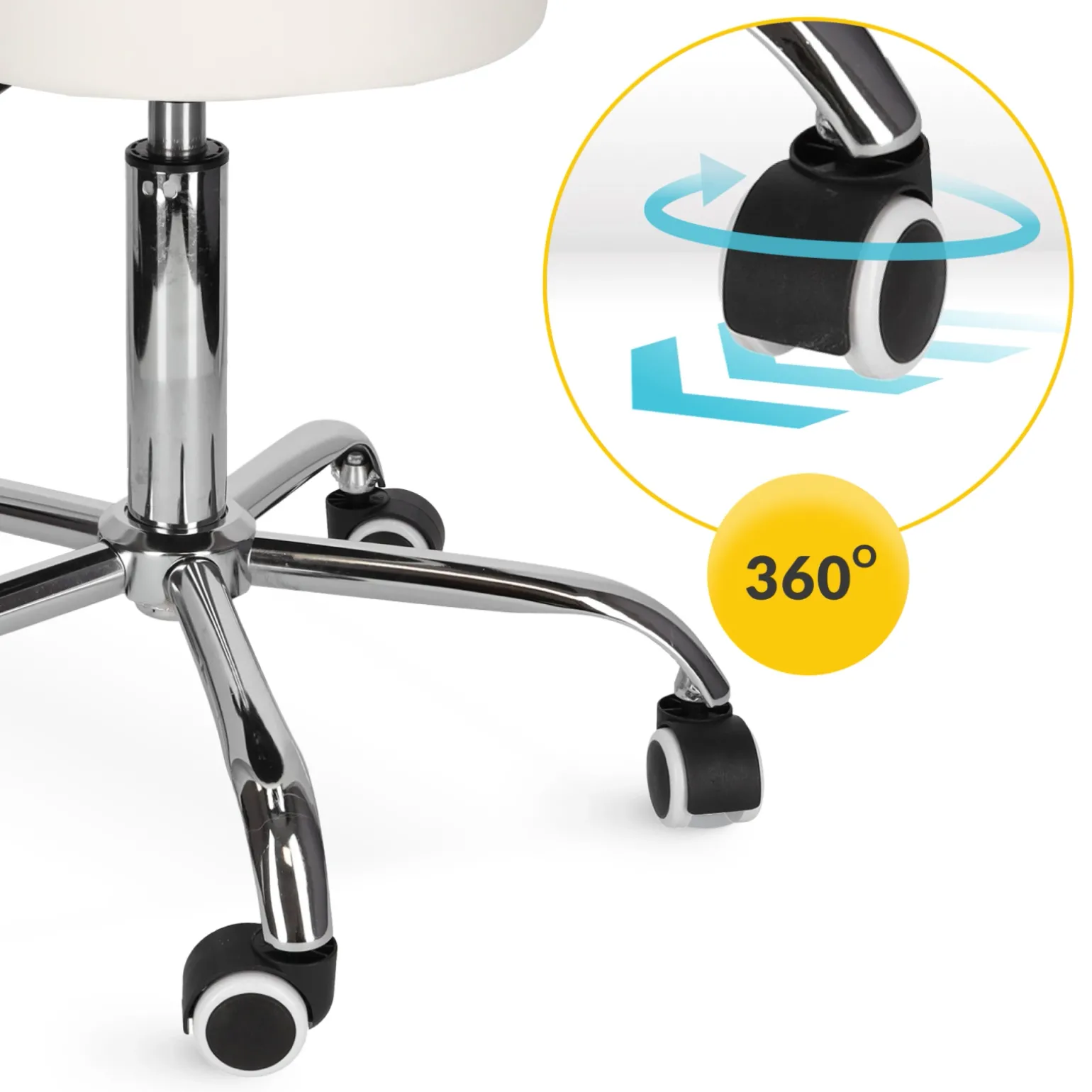 Taboret obrotowy do masażu PURE biały