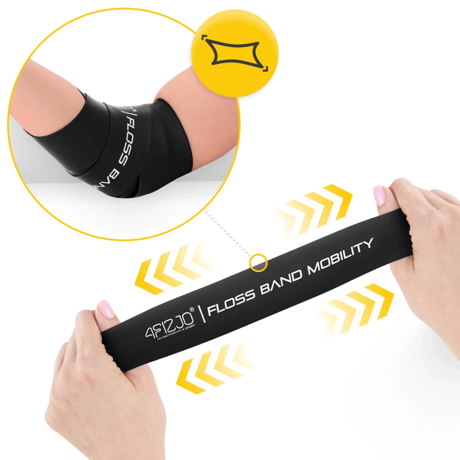 Taśma rehabilitacyjna do ćwiczeń FLOSS BAND 1 mm czarna