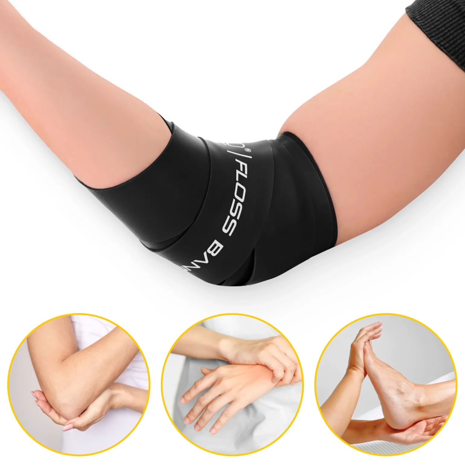 Taśma rehabilitacyjna do ćwiczeń FLOSS BAND 1 mm czarna