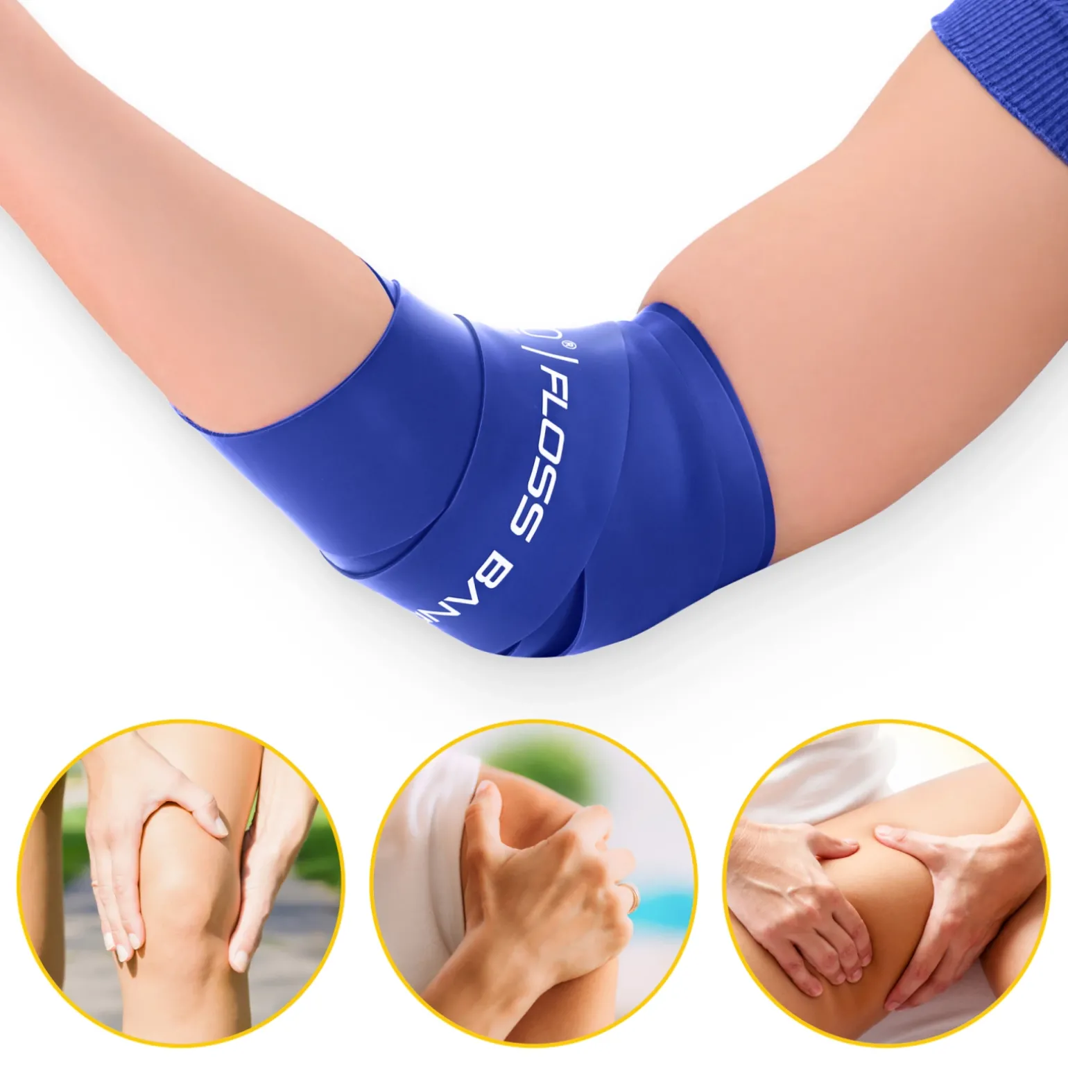 Taśma rehabilitacyjna do ćwiczeń FLOSS BAND 1,5 mm niebieska